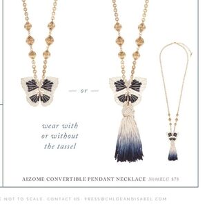 Chloe + Isabel Aizome Convertible Pendant Necklace - Gold and Blue